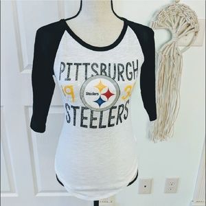 Pittsburgh Steelers Baseball Style Graphic Tee